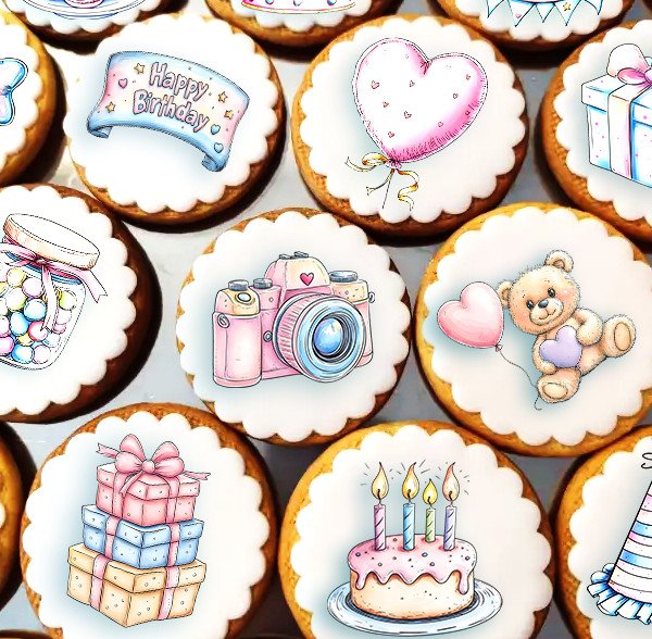 Accueil 2 Biscuits anniversaire personnalisés – 6 pièces